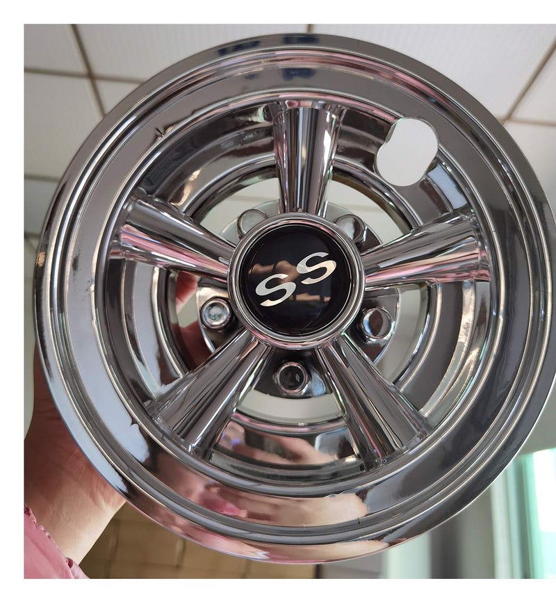 Dr.Acces Golf Cart 8" SS Wheel Covers Hub Caps, Set of 4PCS Fits Yamaha Club CAR EZ-GO Golf Cart and Most Brand Golf carts(Silver) - Image 4